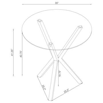 Denali Round Glass Top Bar Table Stylish Chrome Finish