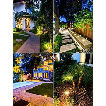 ZUCKEO Low Voltage Landscape Lights LED Well Lights 3W 12V-24V in Ground Lights IP67 Waterproof Low Voltage Landscape Lighting Floor Walkway Deck Step Garden Lights Outdoor (8 Pack Warm White)