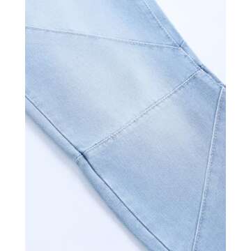 Kedera Women's Baggy Wide Leg Barrel Jeans Horseshoe Casual Boyfriend Denim Pants Loose Fit Trousers Light Blue