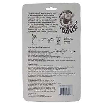 Grandpa Witmer's XL Old Fashioned Natural Peanut Butter Mixer, Model 300, For 16-Ounce Jars, 2.75-In...
