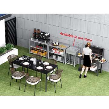 Heavy Duty Free Standing Stainless-Steel Commercial Restaurant Kitchen Work Table, Prep & Utility Wo...