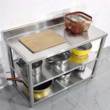 Heavy Duty Stainless Steel Kitchen Work Table for Dining Spaces