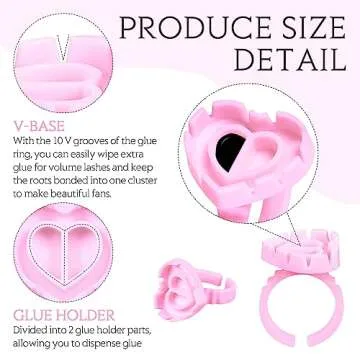 Disposable Eyelash Glue Rings - 1000 Pcs Heart Style