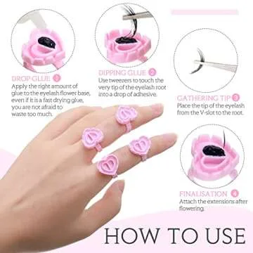 Disposable Eyelash Glue Rings - 1000 Pcs Heart Style