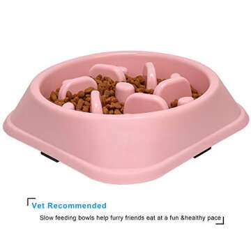 UPSKY Slow Feeder Small Dog Bowls Anti-Slip Puzzle Bowl Feeder Interactive Bloat Stop Dog Bowl Anti-Choking Dog Bowl (12-70 lbs)
