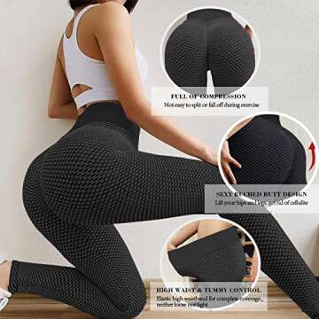 Leggings for Women Butt Lift - 2 Pack High Waist Yoga Pants for Women Tummy Control Slimming Booty Leggings Workout Athletic Running Butt Lifting Tights
