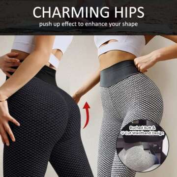 Leggings for Women Butt Lift - 2 Pack High Waist Yoga Pants for Women Tummy Control Slimming Booty Leggings Workout Athletic Running Butt Lifting Tights