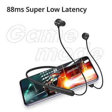 DIZO Wireless Neckband Headphones Bluetooth Earphones, 11.2mm Bass Boost, Magnetic Earbuds, Environmental Noise Cancellation ENC, Clear Calls, Lightweight, Low Latency, Waterproof for Sports Black