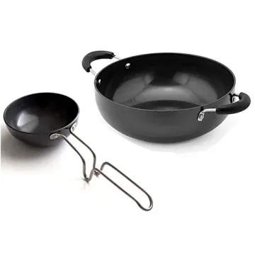 Satre Online and Marketing Hindalco Aluminium Cookware Kadai Pan Size No-13 with Tadka Pan Size No-5...