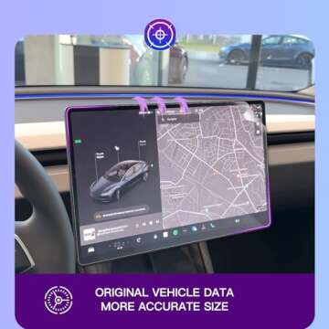 R RUIYA for 2024 Tesla Model 3 Screen Protector for 2024 Tesla Model 3 15.4-inch Center Touchscreen Display Plastic Protective Film for 2024 Tesla Model 3 Accessories (2 Pieces of Nano Film, for