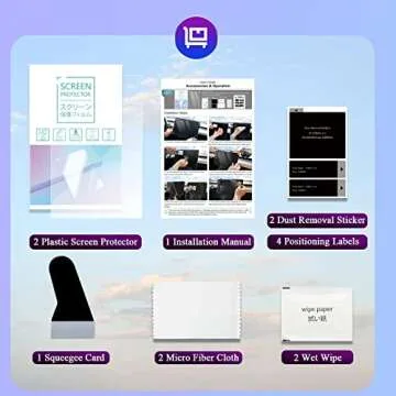 R RUIYA for 2024 Tesla Model 3 Screen Protector for 2024 Tesla Model 3 15.4-inch Center Touchscreen Display Plastic Protective Film for 2024 Tesla Model 3 Accessories (2 Pieces of Nano Film, for