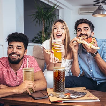 Hyperspace Glass Tumblers with Bamboo Lids - 4Pack