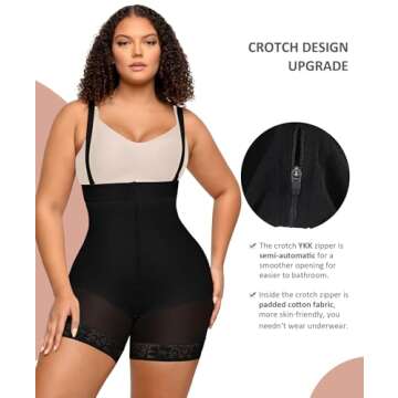 FeelinGirl Shapewear for Women Tummy Control Colombianas Butt Lifter Plus Size Body Shaper for Dress Black XL