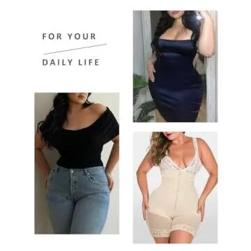FeelinGirl Shapewear for Women Tummy Control Colombianas Butt Lifter Plus Size Body Shaper for Dress Black XL