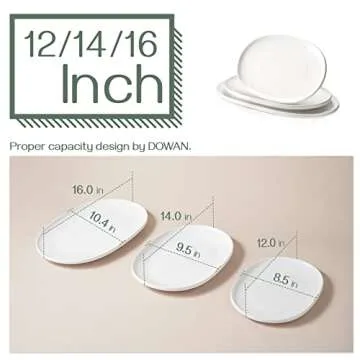 DOWAN Large Serving Platter, 16"/14"/12" Porcelain Platters for Entertaining Wedding Party, White Oval Plates Set of 3, Serving Dishes for Serving Food, Housewarming Gifts