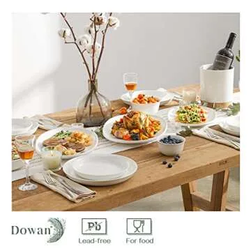 DOWAN Large Serving Platter, 16"/14"/12" Porcelain Platters for Entertaining Wedding Party, White Oval Plates Set of 3, Serving Dishes for Serving Food, Housewarming Gifts