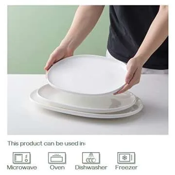DOWAN Large Serving Platter, 16"/14"/12" Porcelain Platters for Entertaining Wedding Party, White Oval Plates Set of 3, Serving Dishes for Serving Food, Housewarming Gifts