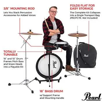 Pearl Compact Traveler Drum Kit for Portable Performance