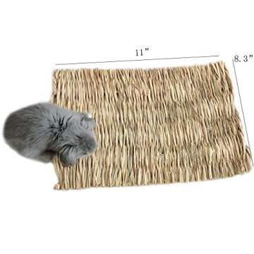 Grass Mat Woven Bed Mat for Small Animal Bunny Bedding Nest Chew Toy Bed Play Toy for Guinea Pig Par...