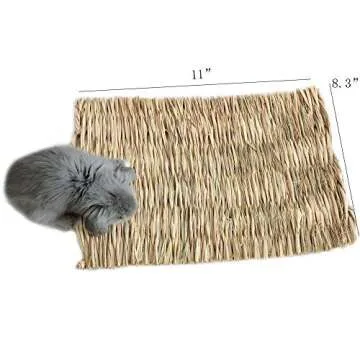 Grass Mat Woven Bed Mat for Small Animal Bunny Bedding Nest Chew Toy Bed Play Toy for Guinea Pig Par...