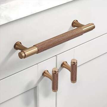 Asidrama 10 Pack 5 Inch(128mm) Champagne Bronze Kitchen Cabinet Handles, Cabinet Pulls Kitchen Cabin...