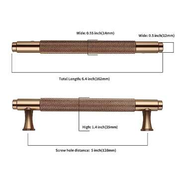 Asidrama 10 Pack 5 Inch(128mm) Champagne Bronze Kitchen Cabinet Handles, Cabinet Pulls Kitchen Cabinet Hardware for Cupboard Drawer Pulls