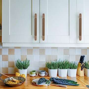 Asidrama 10 Pack 5 Inch(128mm) Champagne Bronze Kitchen Cabinet Handles, Cabinet Pulls Kitchen Cabinet Hardware for Cupboard Drawer Pulls