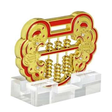 2025 Feng Shui Lock Shaped Wealth Abacus Figurine Bring Good Luck w5646