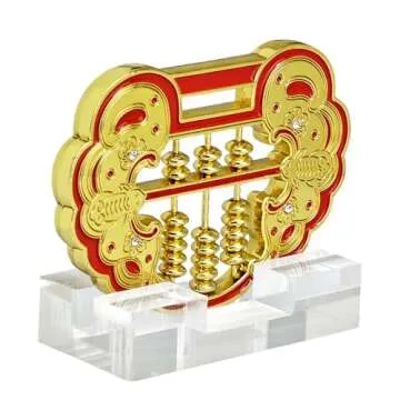 2025 Feng Shui Lock Shaped Wealth Abacus Figurine Bring Good Luck w5646