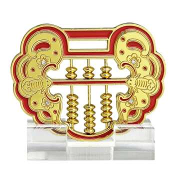 2025 Feng Shui Lock Shaped Wealth Abacus Figurine Bring Good Luck w5646
