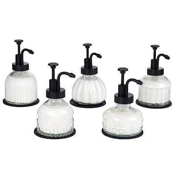Glass Soap Dispenser for Kitchen and Bathroom Countertop, Smooth Action Pump Refillable Wash Hand Li...
