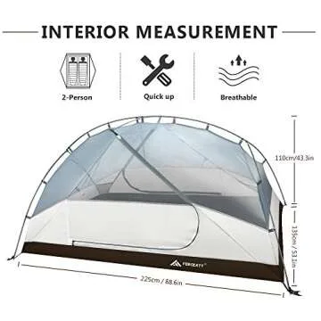 Forceatt 2-Person Waterproof Camping Tent - Lightweight & Easy Setup