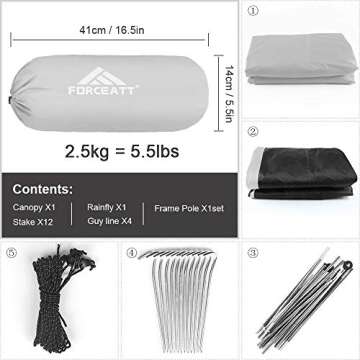 Forceatt Backpacking Tent 2 Person, Professional Waterproof & Windproof & Pest Proof 2 Doors Lightweight Camping Tent, 3-4 Seasons, Easy Set Up, Great for Camping, Hiking & Outdoor.