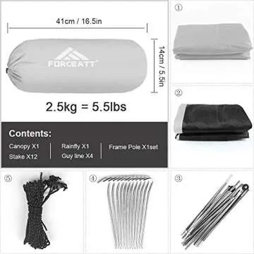 Forceatt 2-Person Waterproof Camping Tent - Lightweight & Easy Setup