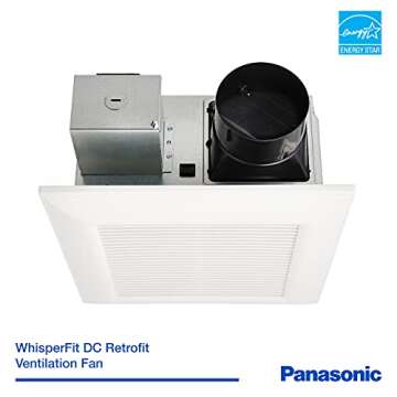 Panasonic FV-0511VF1 WhisperFit DC Fan 50-80-110 CFM Retrofit Bathroom Exhaust Fan - Quiet Energy St...