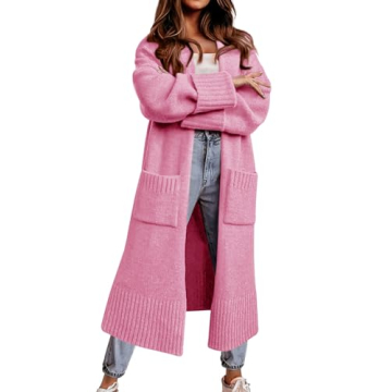 Danedvi Long Cardigan Sweaters for Women 2023 Fall Open Front Knit Oversized Cardigans Duster Coat w...
