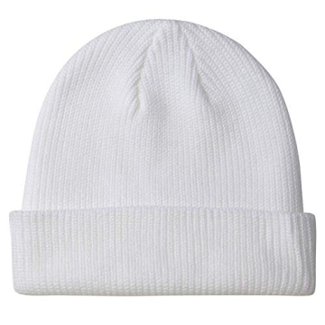 Unisex Slouchy Beanie Winter Cap Soft Knit Hat White