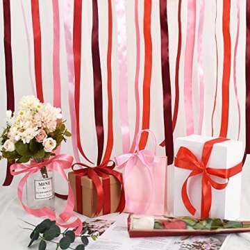 TONIFUL 1 Inch 125 Yards Satin Ribbon Rolls - 5 Colors