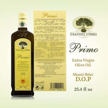 Frantoi Cutrera Primo Cold Extracted Italian Extra Virgin Olive Oil Cold Pressed, Polyphenol Rich Ol...