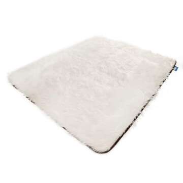 PupProtector Waterproof Throw Blanket for Dogs and Cats, Pet Blanket Cover for Couches, Sofas, Beds, Car Seats, Furniture, Calming Soft Faux Fur, Polar White, Large (80" L x 62" W)