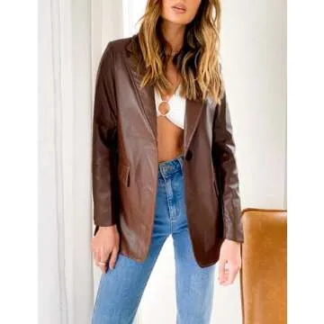 Vimyig Women Faux Leather Motorcycle Jacket Stylish Top