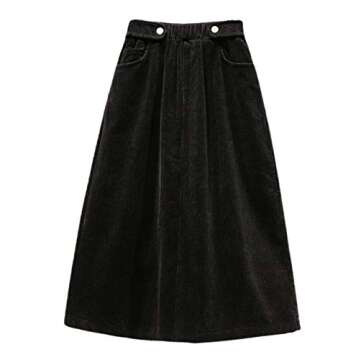 CHARTOU Women's Winter Corduroy Skirt - Soft, Stylish & Warm