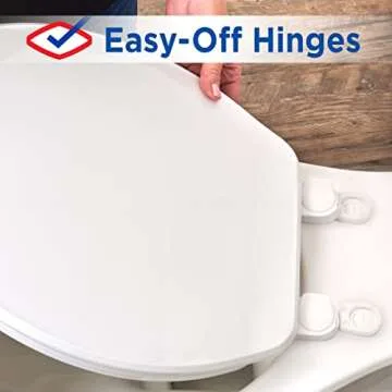Clorox Elongated Plastic Toilet Seat with Easy-Off Hinges, Wiggle-Free
