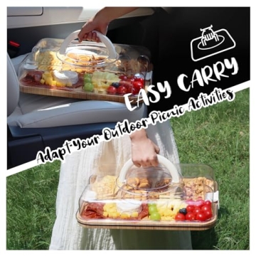 KHINYA Charcuterie Board with Lid - Elegant Bamboo Serving Solution