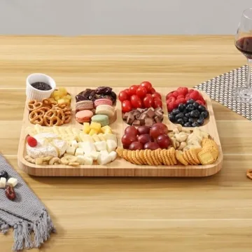 KHINYA Charcuterie Board with Lid - Elegant Bamboo Serving Solution
