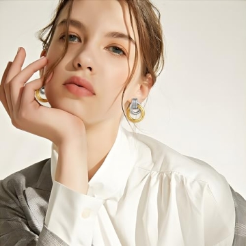 Stunning FILMOON Two Tone Geometric Earrings for Women