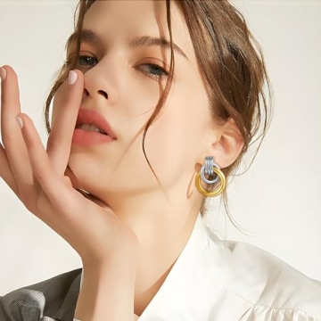 Stunning FILMOON Two Tone Geometric Earrings for Women