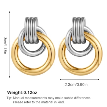 Stunning FILMOON Two Tone Geometric Earrings for Women