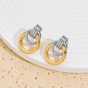 Stunning FILMOON Two Tone Geometric Earrings for Women