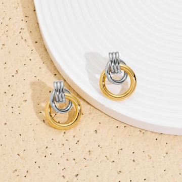Stunning FILMOON Two Tone Geometric Earrings for Women